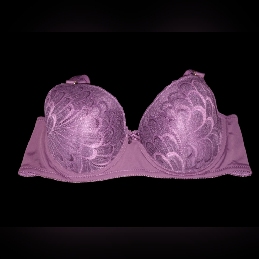 Unbranded Purple Padded Underwire Lace Bra Size 38D